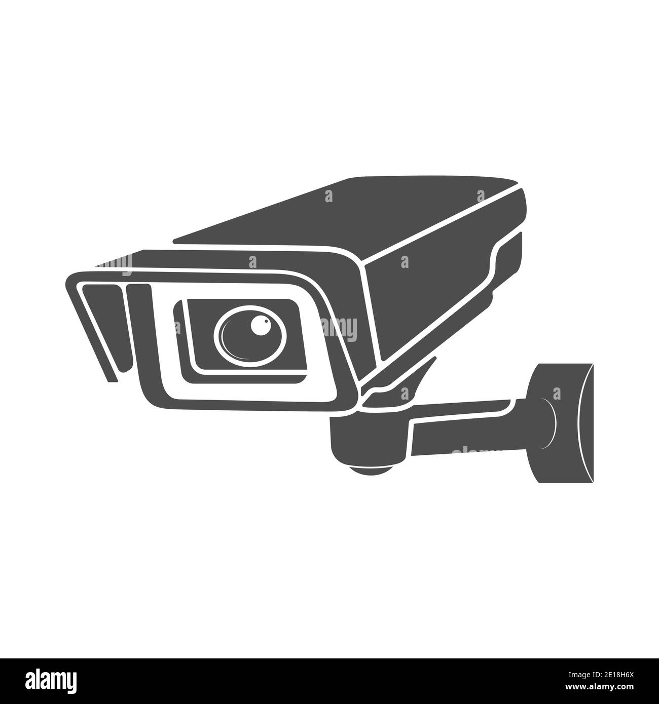 Symbol für Videoüberwachung. Videokamera-Symbol, flacher Stil. Stock Vektor