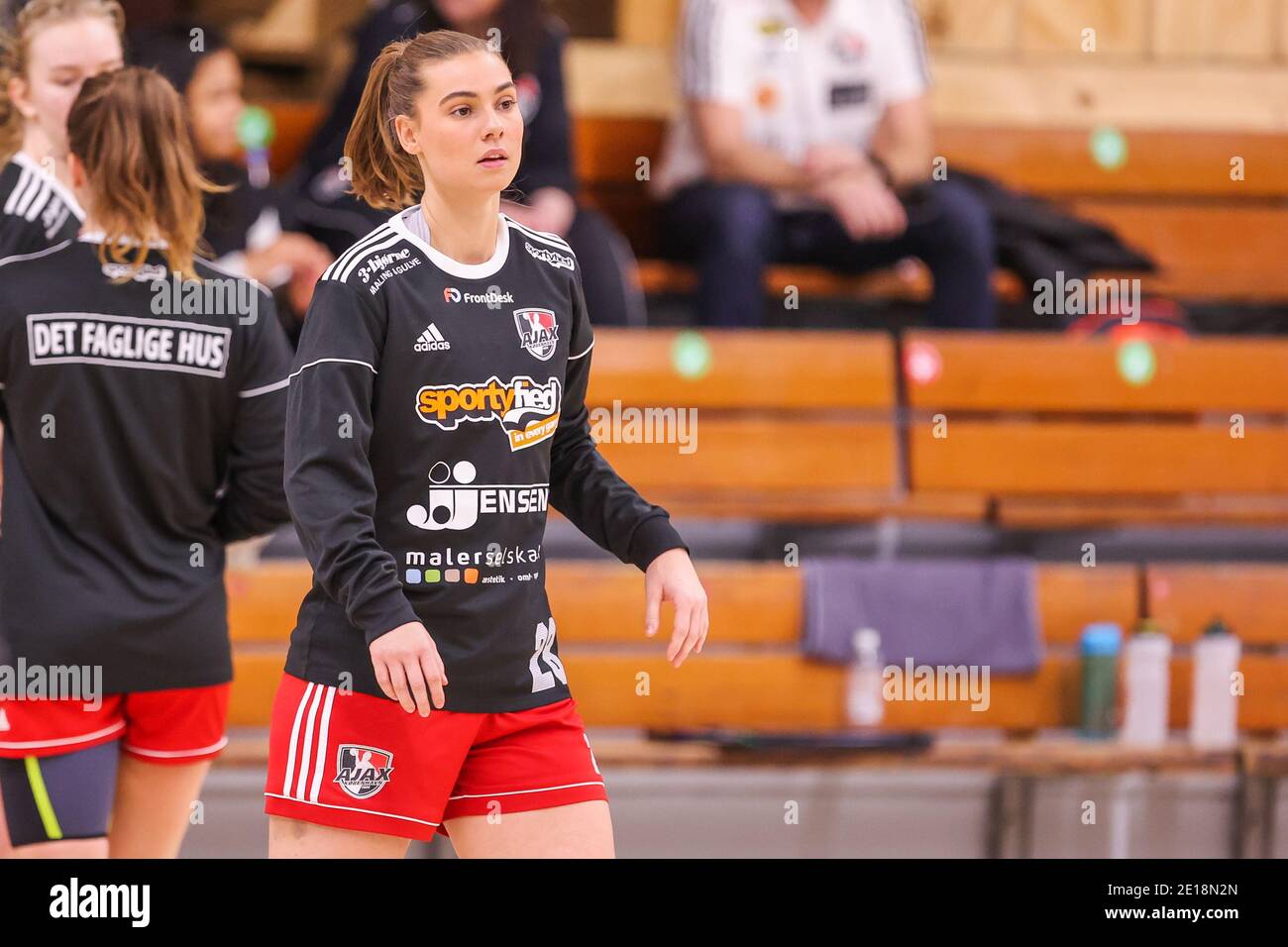 Kopenhagen, Dänemark. Januar 2021. Cecilie Specht (28) von Ajax Copenhagen im Bambusa Kvindeligaen Spiel der dänischen Frauen zwischen Ajax Copenhagen und Viborg HK in der Bavnehoj Arena in Kopenhagen. (Foto Kredit: Gonzales Foto/Alamy Live News Stockfoto