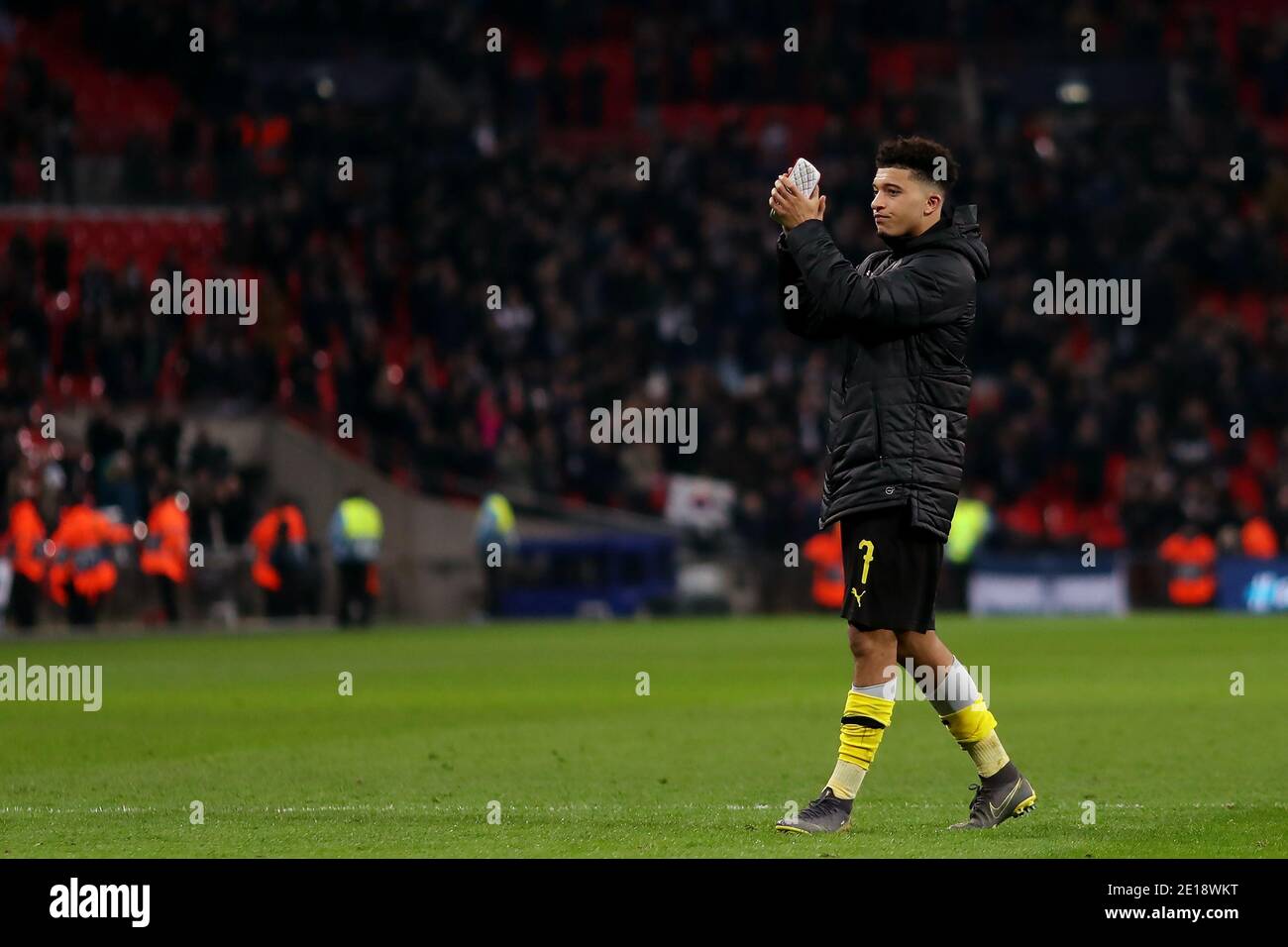 Jadon Sancho von Borussia Dortmund nach dem Verlust von 3-0 - Tottenham Hotspur gegen Borussia Dortmund, UEFA Champions League, Wembley Stadium, London (Wembley) - 13. Februar 2019 nur zur redaktionellen Verwendung Stockfoto