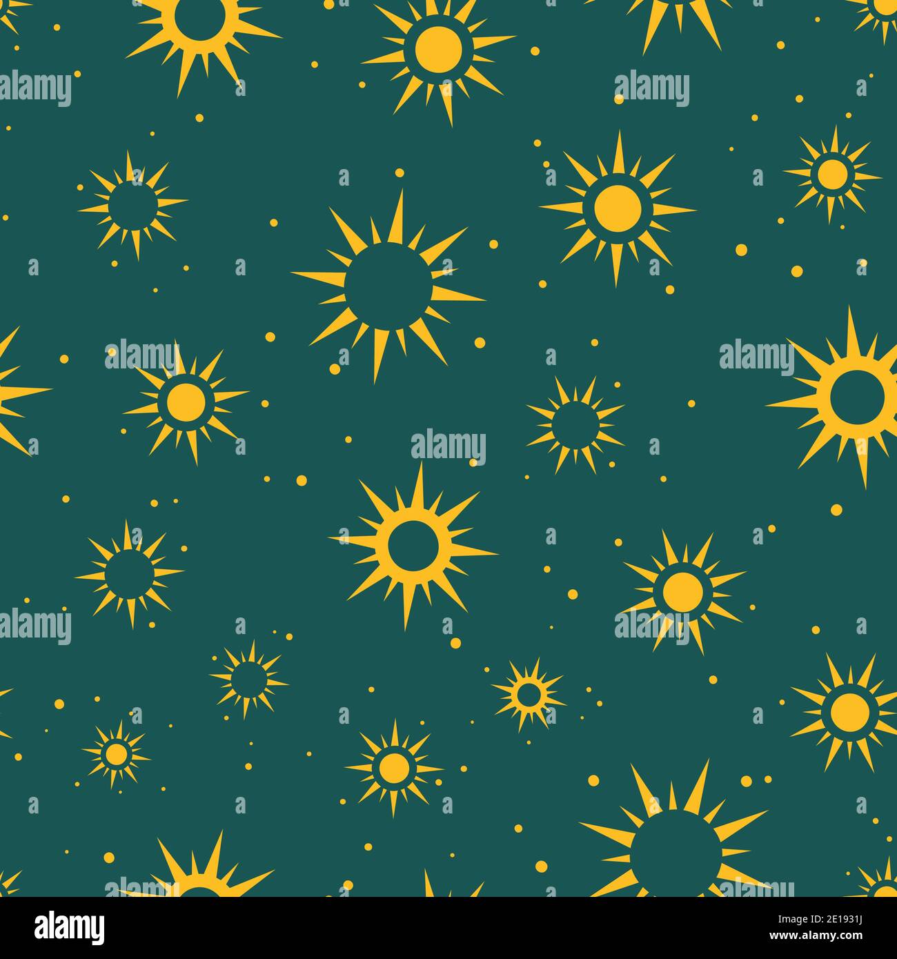 Sonnen und Sterne nahtlose Vektor-Muster Stock Vektor
