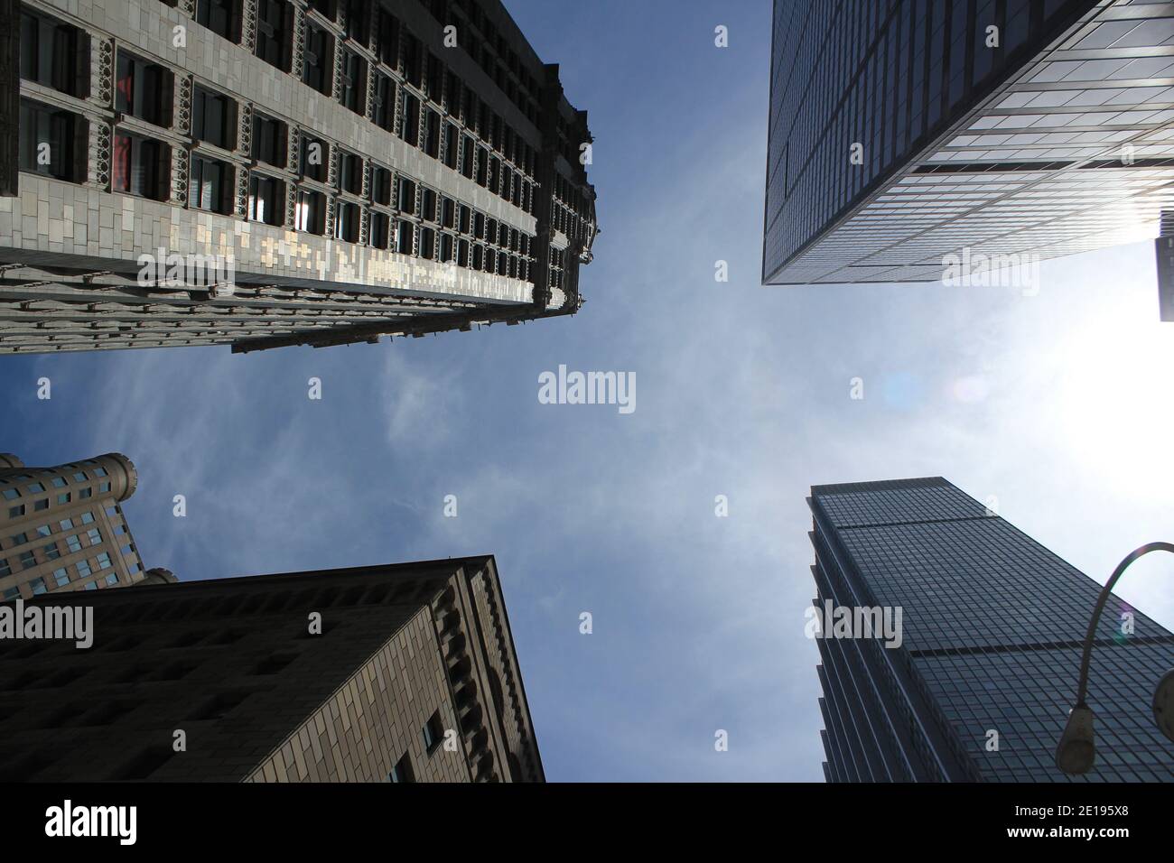 Leerer Wolkenkratzer des Finanzviertels manhattan New york Stockfoto