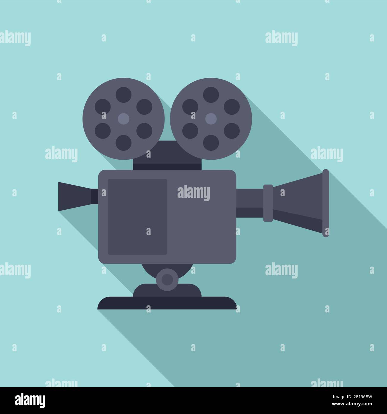 Retro-Videokamera-Symbol, flacher Stil Stock Vektor