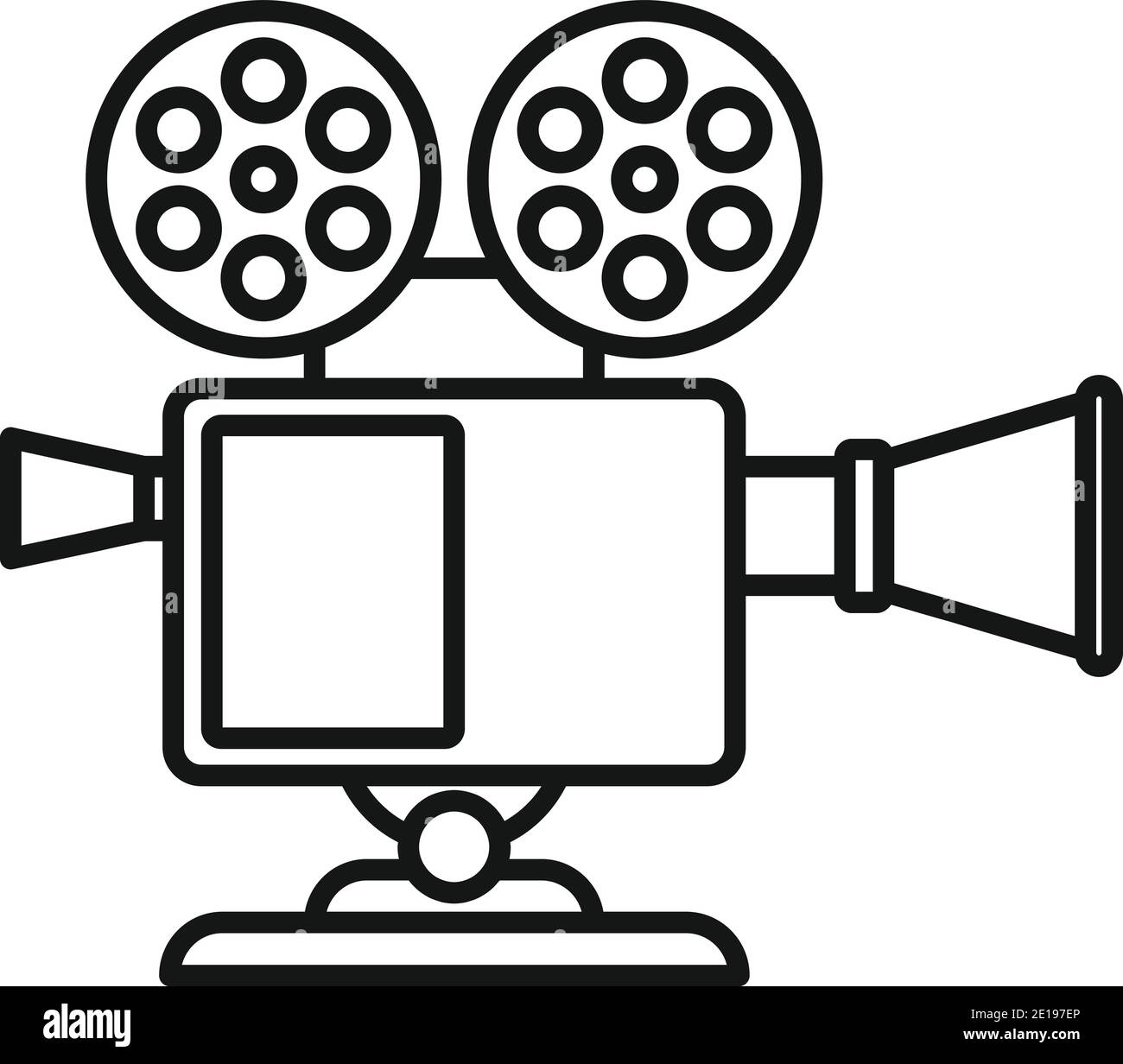 Retro Symbol Videokamera, outline Style Stock Vektor