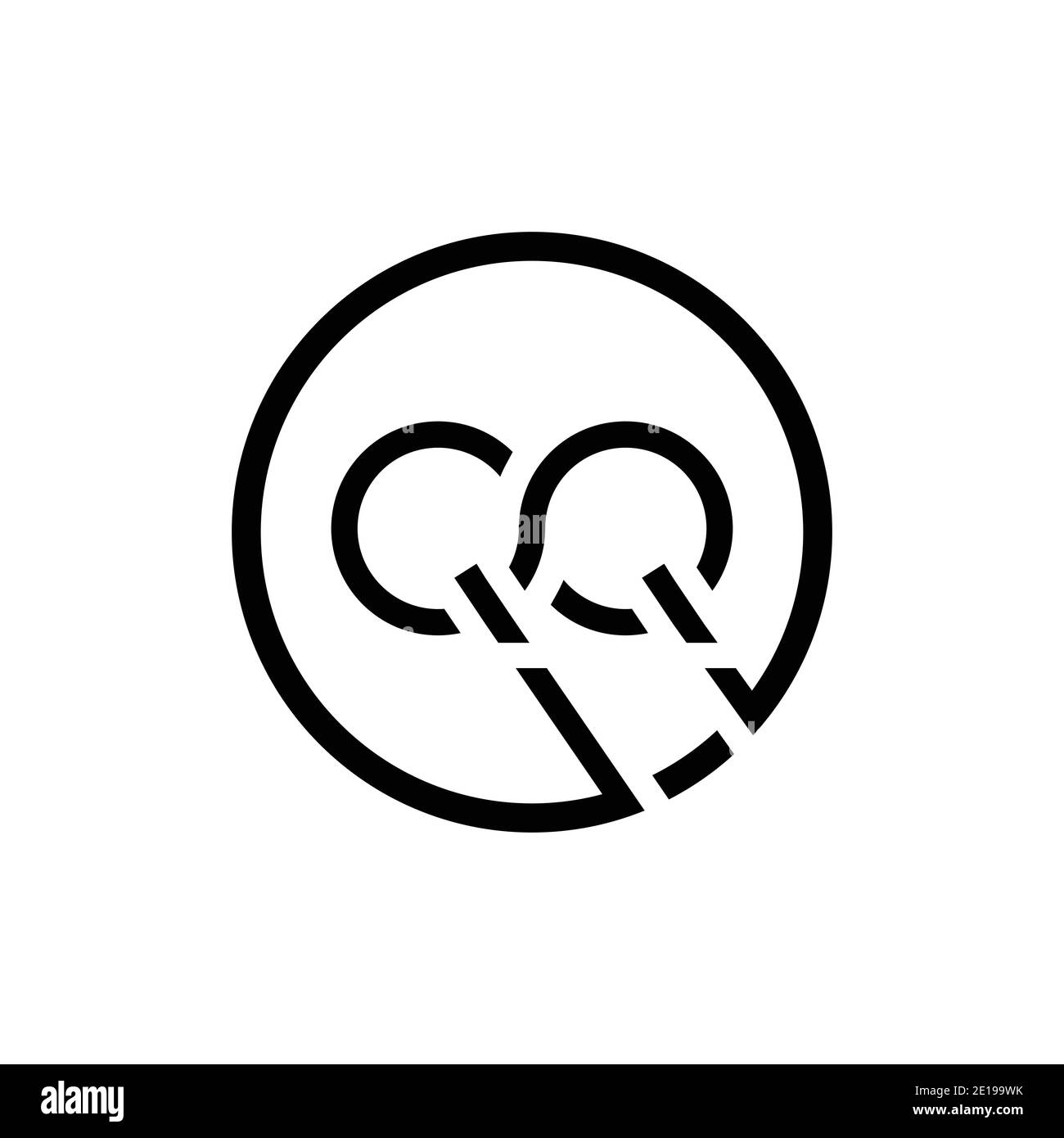 Initial Circle Letter QQ Logo Design Vektor-Vorlage. QQ Letter Logo Design Stock Vektor