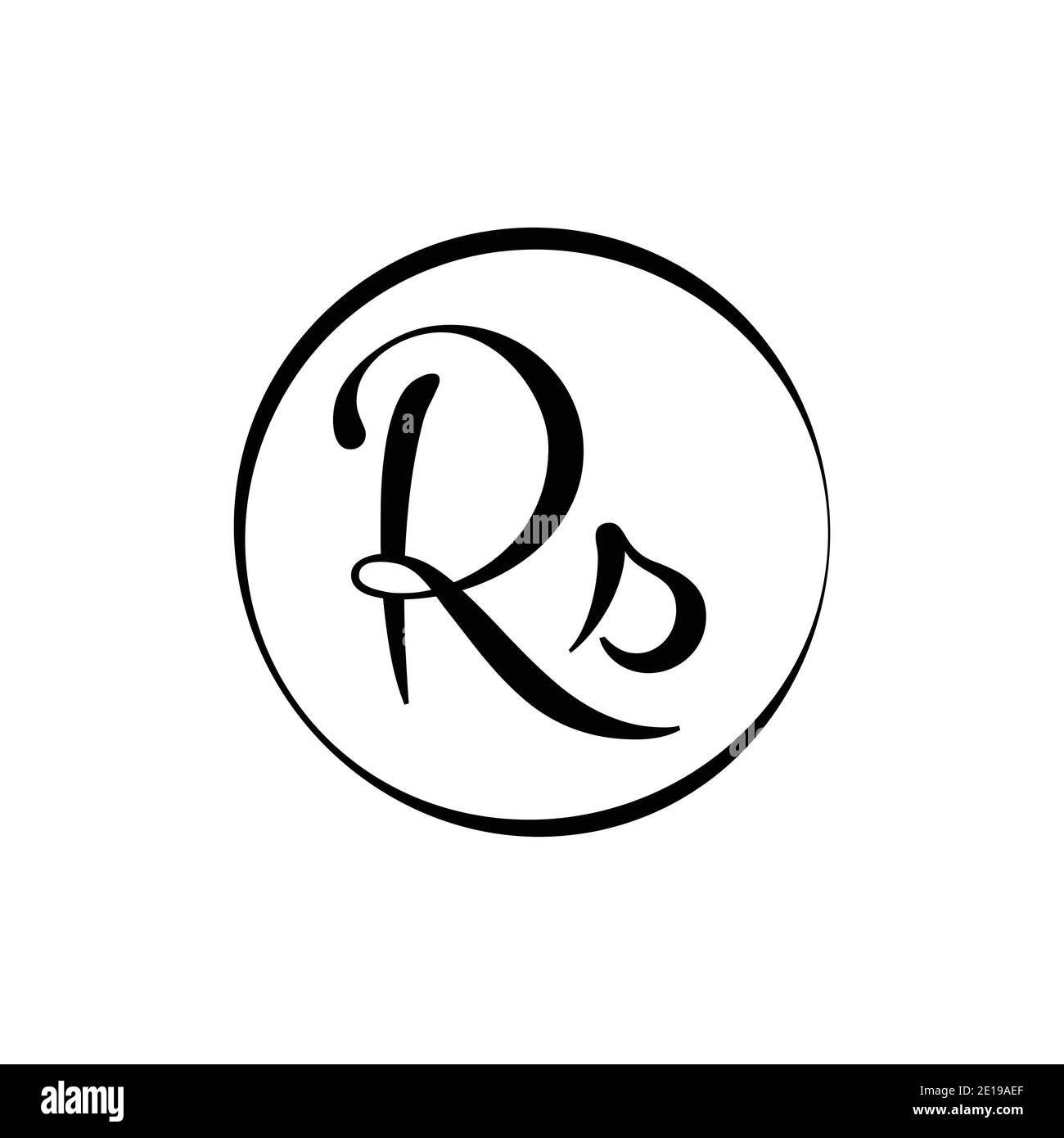 Ursprüngliche rs Letter Logo Design-Vektor-Vorlage. Design mit abstraktem Skript und RS-Logo. Stock Vektor