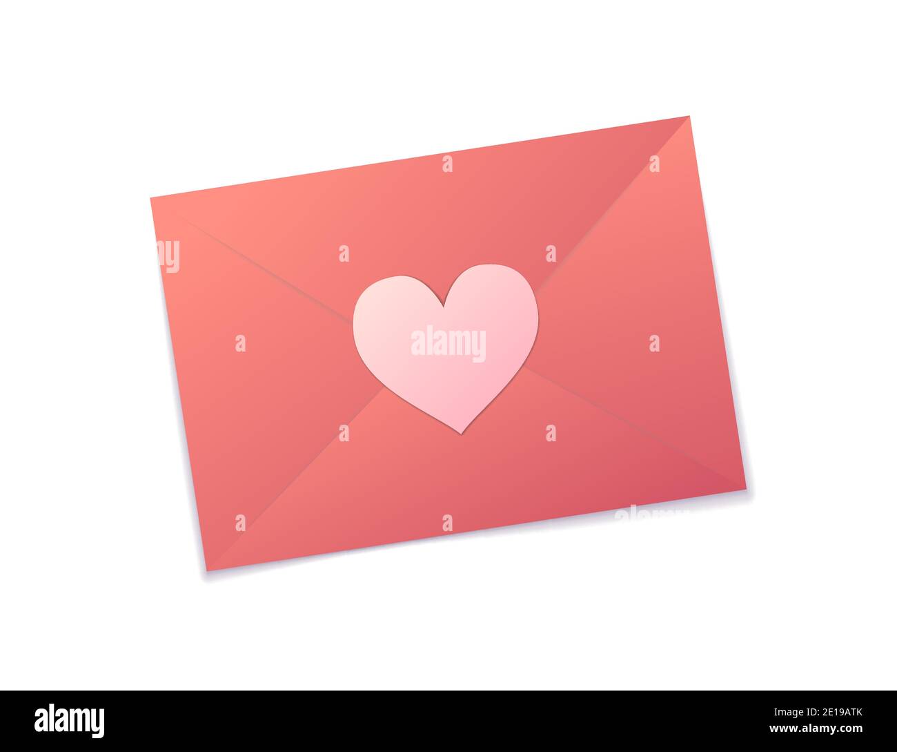 Schöne rosa Valentine romantischen Umschlag auf weiß Stock Vektor