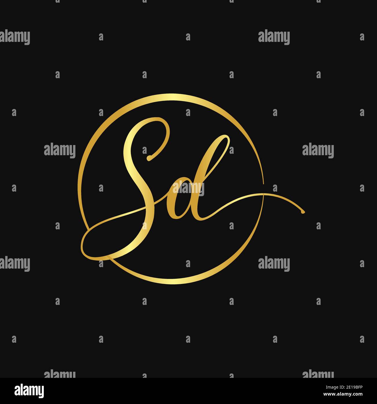 Ursprüngliche SD-Brief Logo Design Vektor-Vorlage. Abstract Script Letter SD Logo Design Stock Vektor