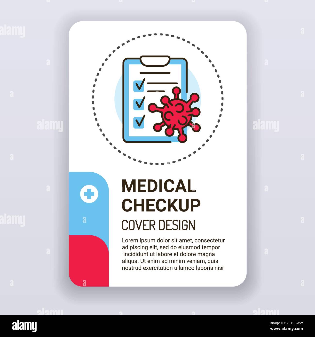 Vorlage Fur Medizinische Kontrollbroschure Design Der Abdeckung Des Gesundheitswesens Print Design Mit Linearer Illustration Cartoon Figur Auf Weissem Hintergrund Stock Vektorgrafik Alamy