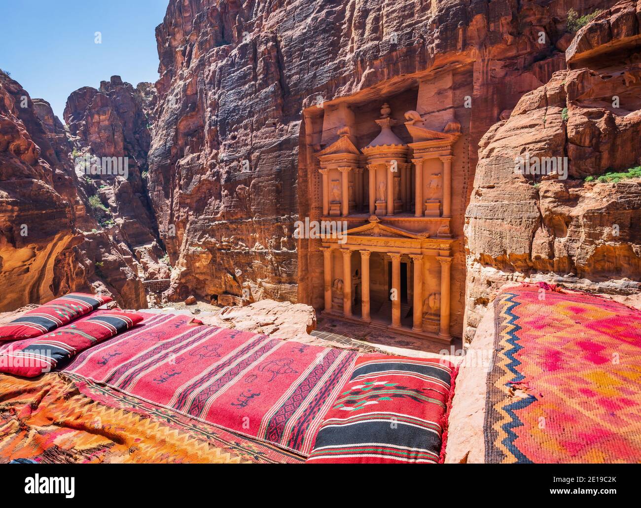 Petra, Jordanien. Al-Khazneh (Schatzkammer) in Petra, der Hauptstadt des alten Nabateischen Königreichs. Stockfoto