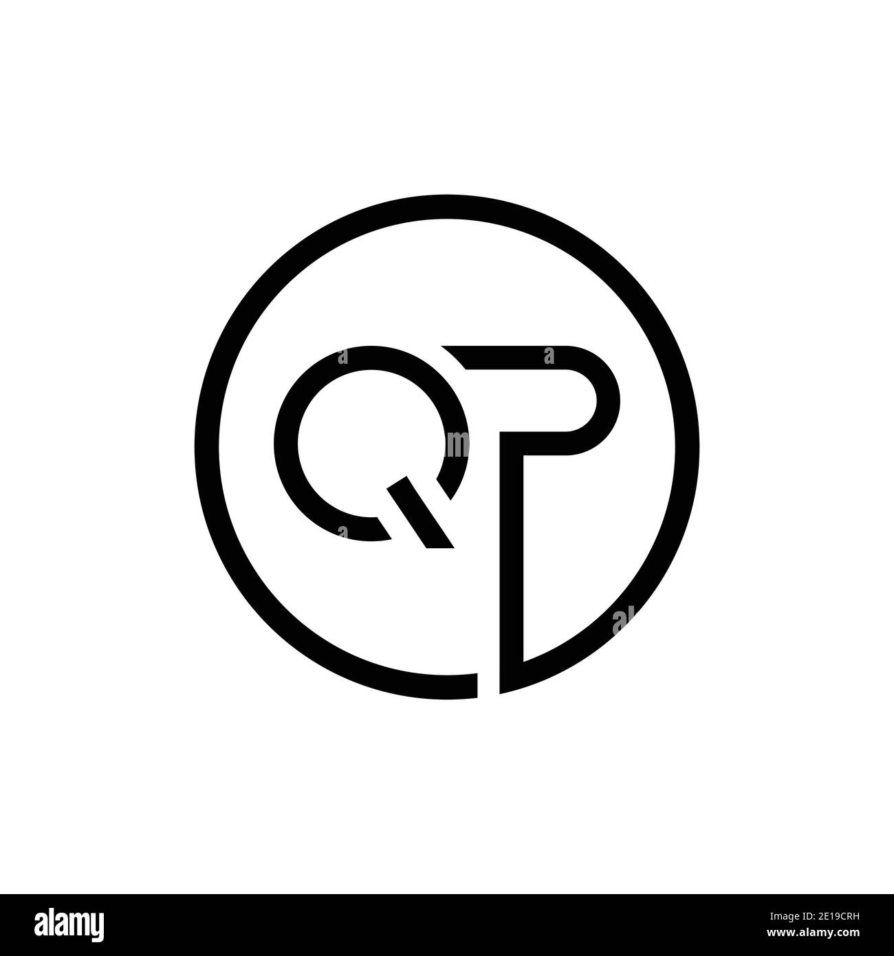 Initial Circle Letter QP Logo Design Vektor-Vorlage. QP Letter Logo Design Stock Vektor