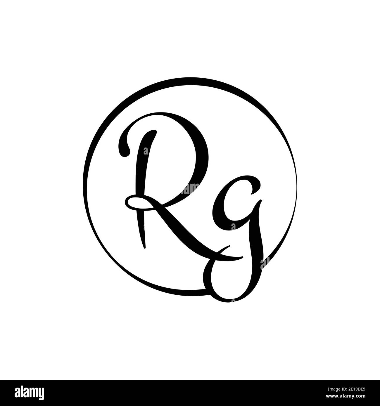 Ursprüngliche rg Brief Logo Design Vektor-Vorlage. Abstract Script Letter rg Logo Design. Stock Vektor