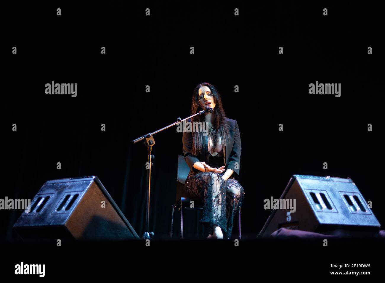 Madrid, Spanien. 22. Januar 2021: Die spanische Sängerin Mala Rodríguez auf der Bühne des Teatro de La Latina während des Madrider brillante Festivals am 3. Januar, Stockfoto