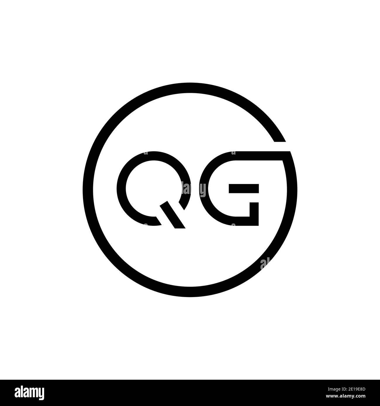 Initial Circle Letter QG Logo Design Vektor-Vorlage. QG-Logo-Design mit Buchstabe Stock Vektor