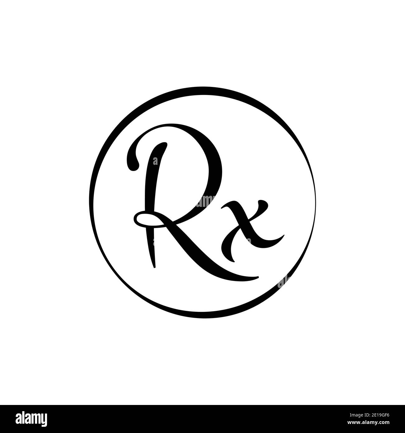 Ursprüngliche rx Buchstabe Logo Design Vektor Vorlage. Abstraktes Skript Buchstabe rx Logo Design. Stock Vektor