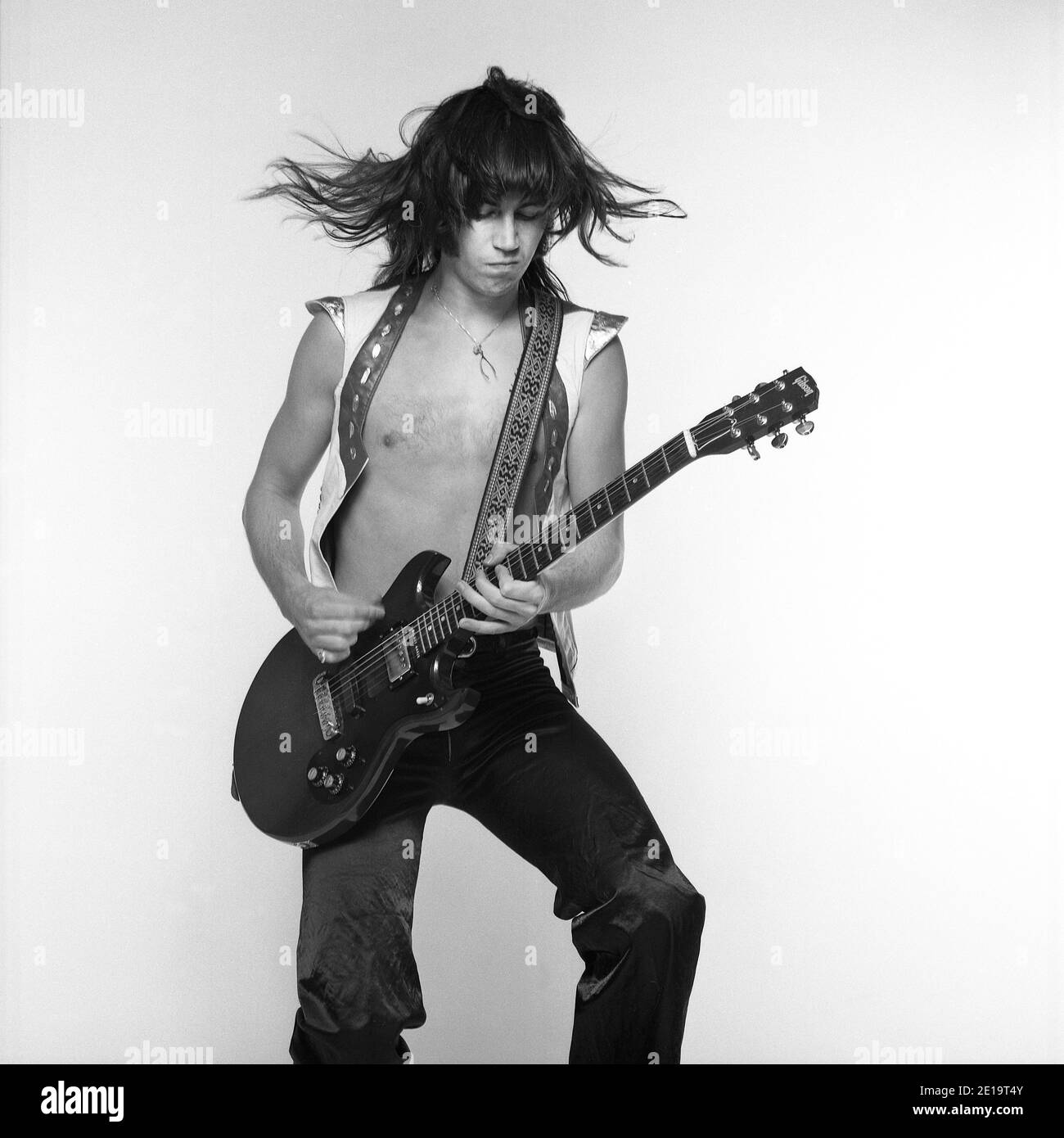 Pat Travers Kanadischer Rock-Gitarrist. 1976 Stockfoto