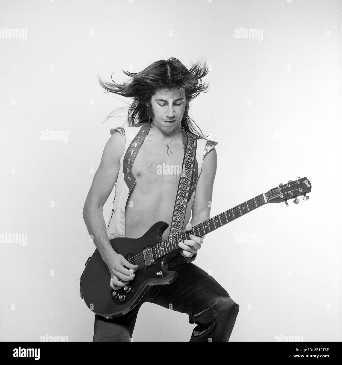 Pat Travers Kanadischer Rock-Gitarrist. 1976 Stockfoto