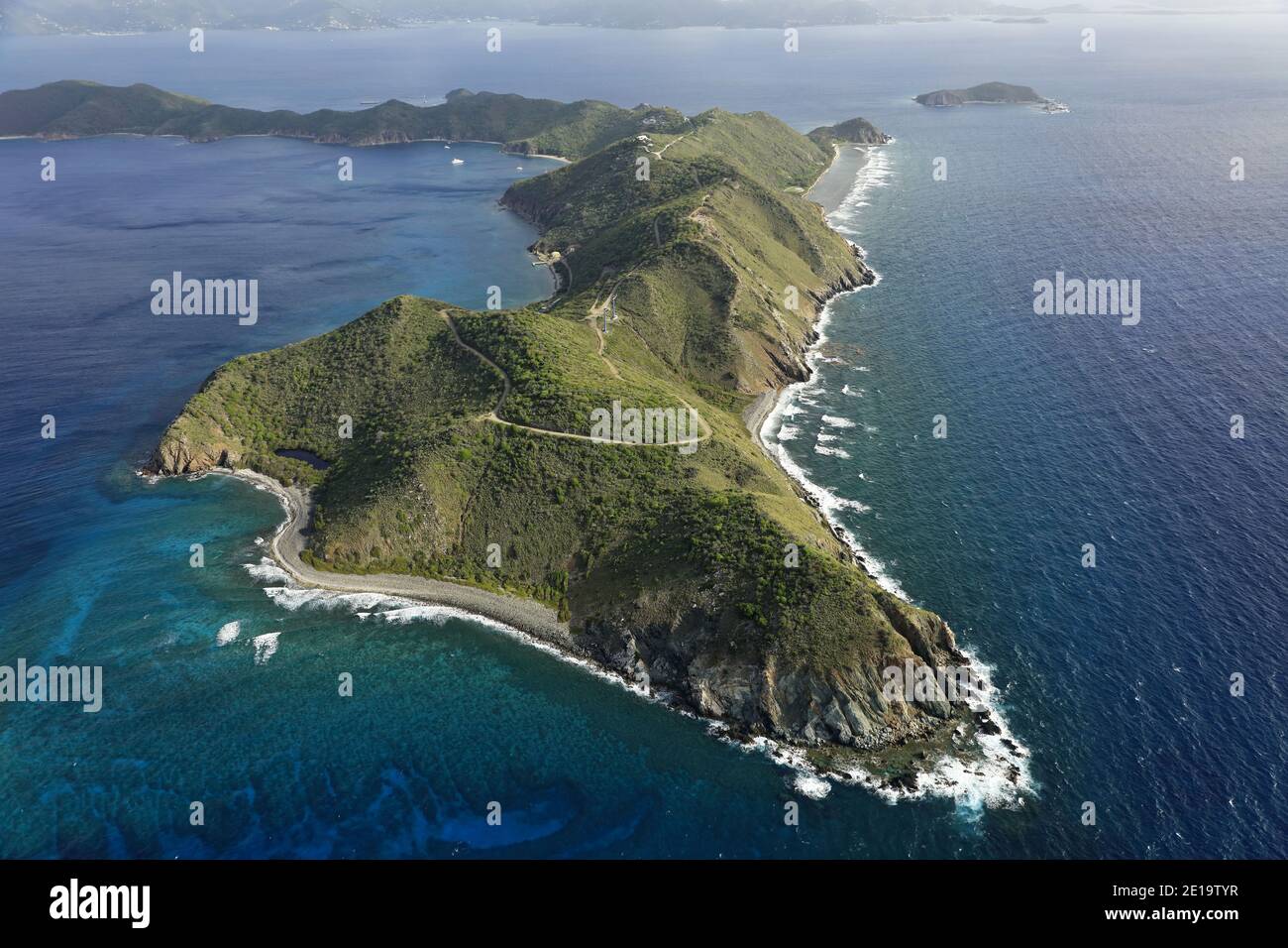 Britische Jungferninseln: Peter Island. Die Vervielfältigung in nautischen Zeitschriften, nautischen Führern oder nautischen Websites ist verboten. Stockfoto