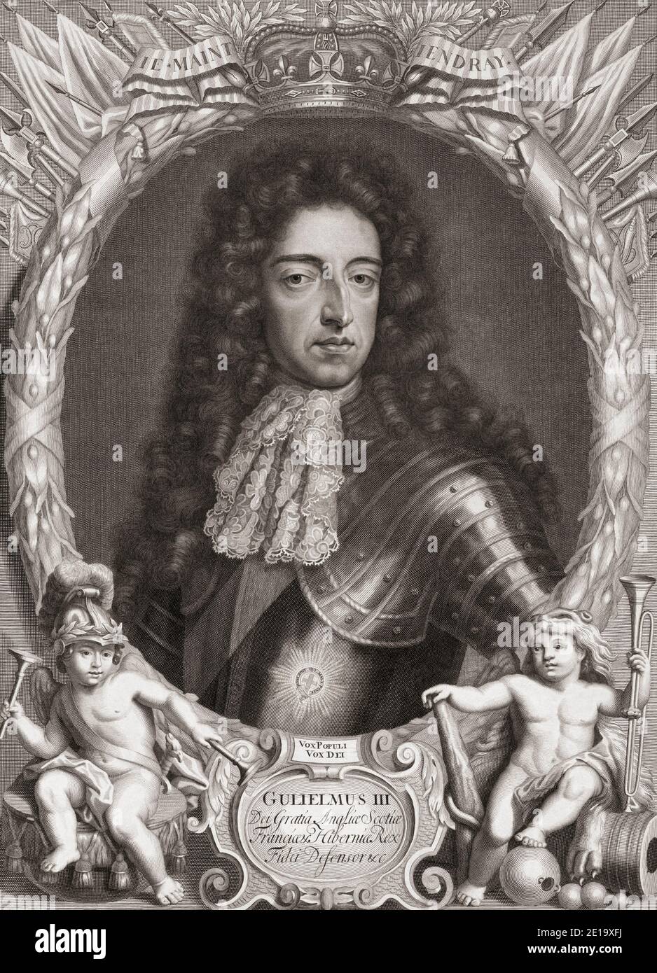 König Wilhelm III. Von England, 1650 bis 1702, Prinz von Oranien. Stadthalter der wichtigsten Provinzen der Niederländischen Republik. Nach einer Arbeit von Gottfried Kneller. Stockfoto