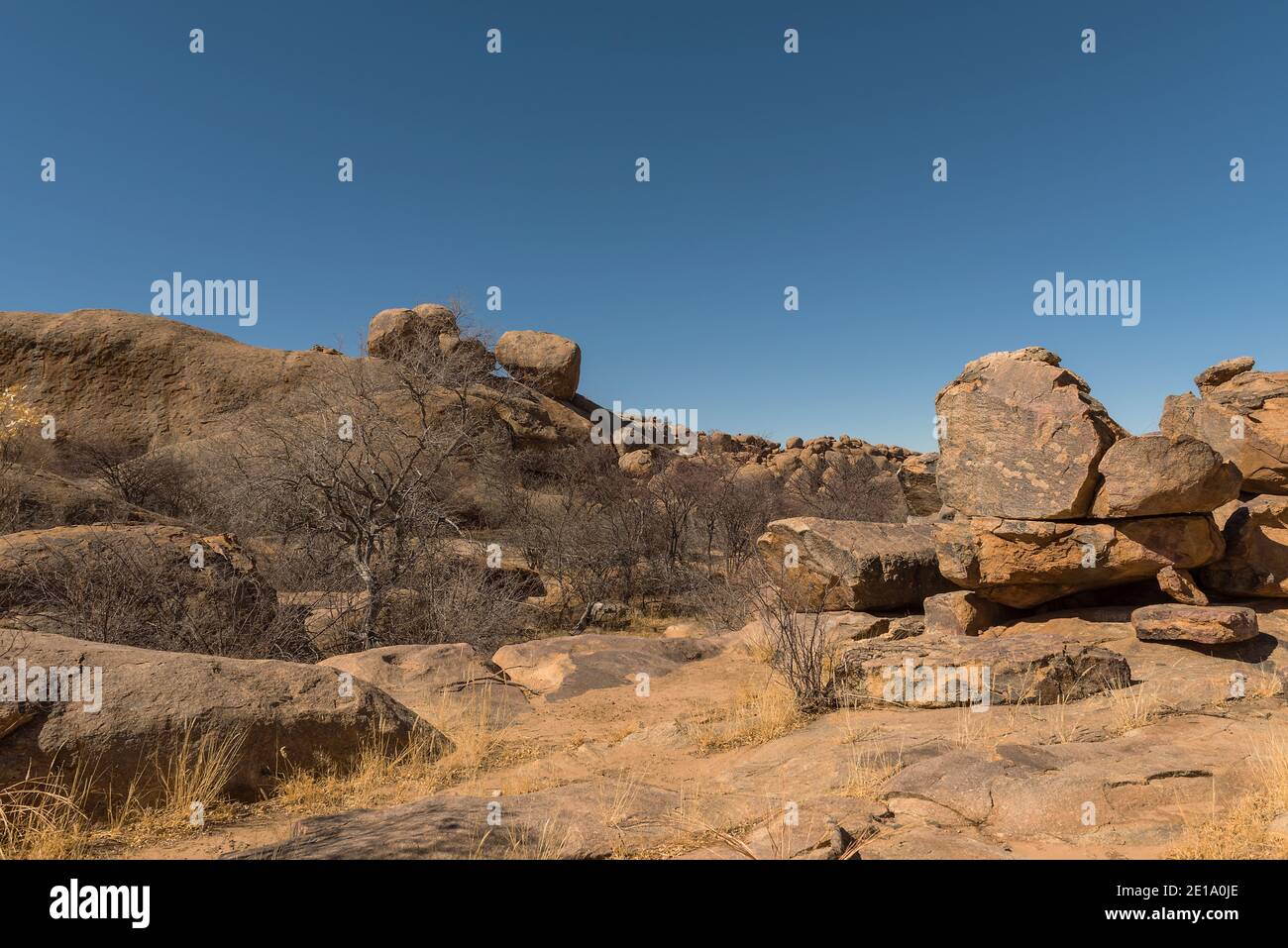 Massive Granitfelsen in den Erongo Mountains, Namibia Stockfoto