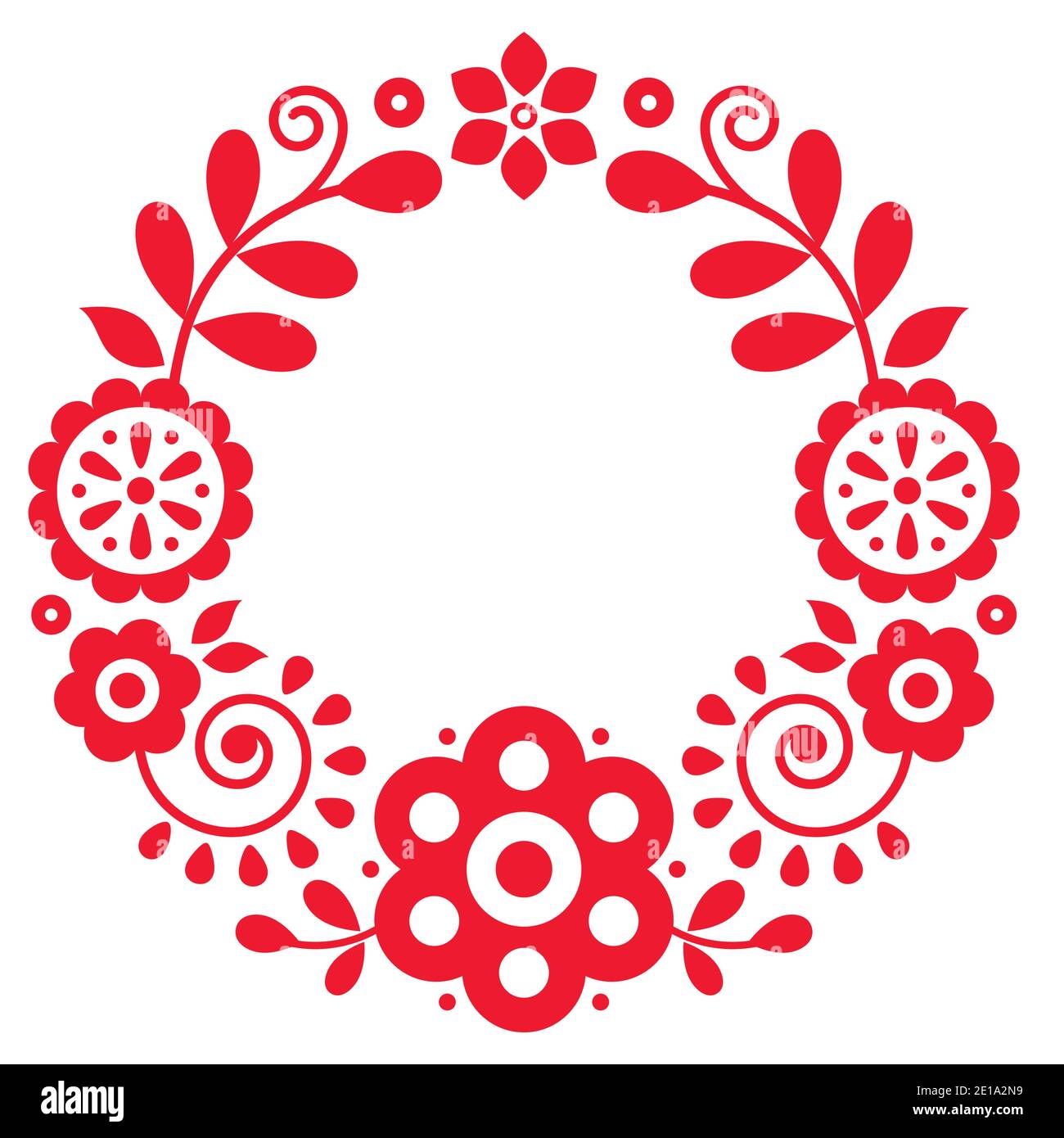 Polnischer Blumenvektor Volkskunst Mandala Muster von Retro inspiriert Stickerei Lachy Sadeckie - Bohemian Muster Stock Vektor