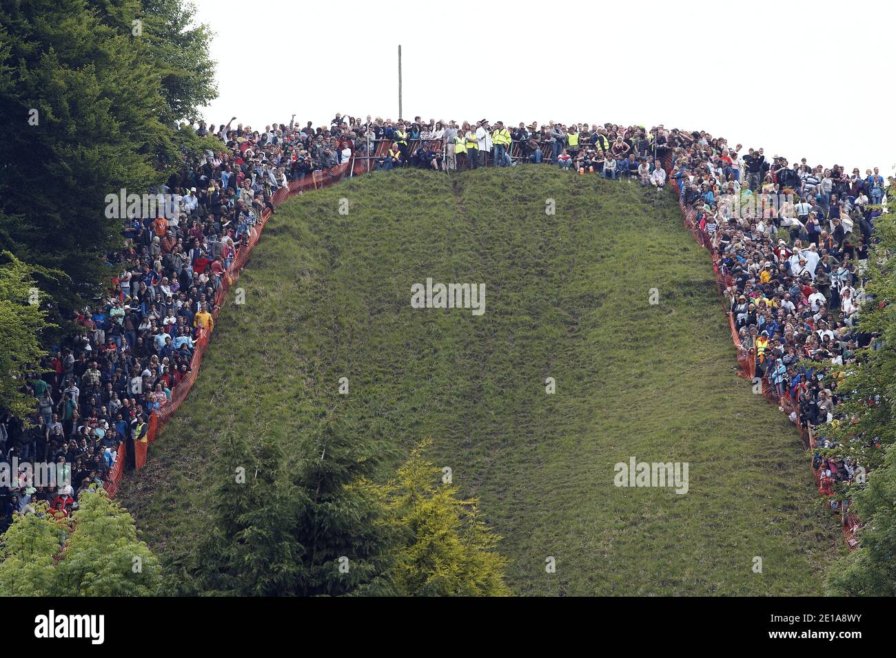 Cheese Rolling Festival in Coopers Hill, Gloucestershire, England, Vereinigtes Königreich, Stockfoto