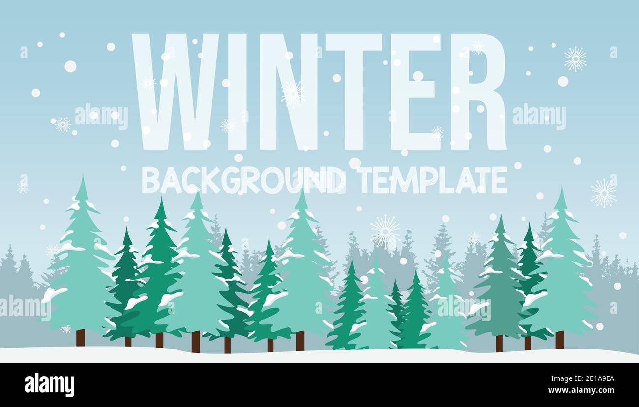 Vektor-Illustration einer Winterlandschaft Hintergrund Banner-Design. Winter Felder Landschaft mit fallendem Schnee Illustration Design Bild Stock Vektor