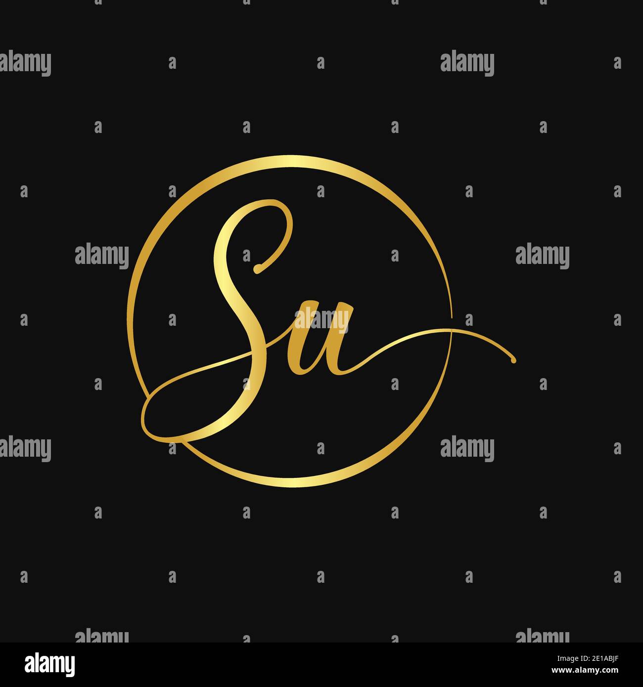 Ursprüngliche SU-Buchstabe Logo-Design-Vektor-Vorlage. Abstraktes Script Letter SU Logo Design Stock Vektor