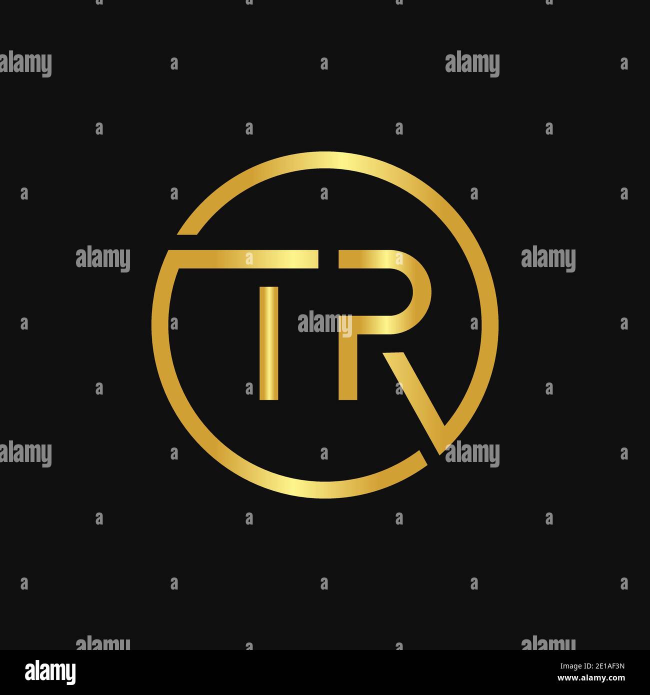 Initial Circle TR Letter Logo Design Vektor-Vorlage. Abstrakter Buchstabe TR Logo Design Stock Vektor