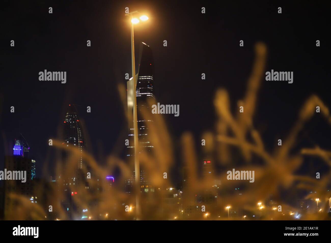 Kuwait-Stadt bei Nacht Stockfoto
