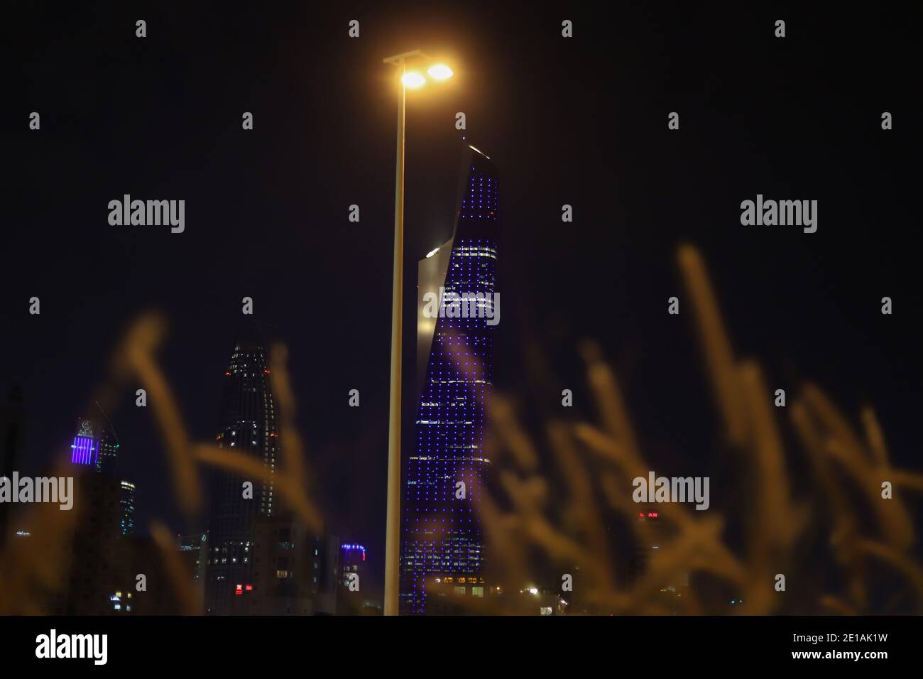 Kuwait-Stadt bei Nacht Stockfoto
