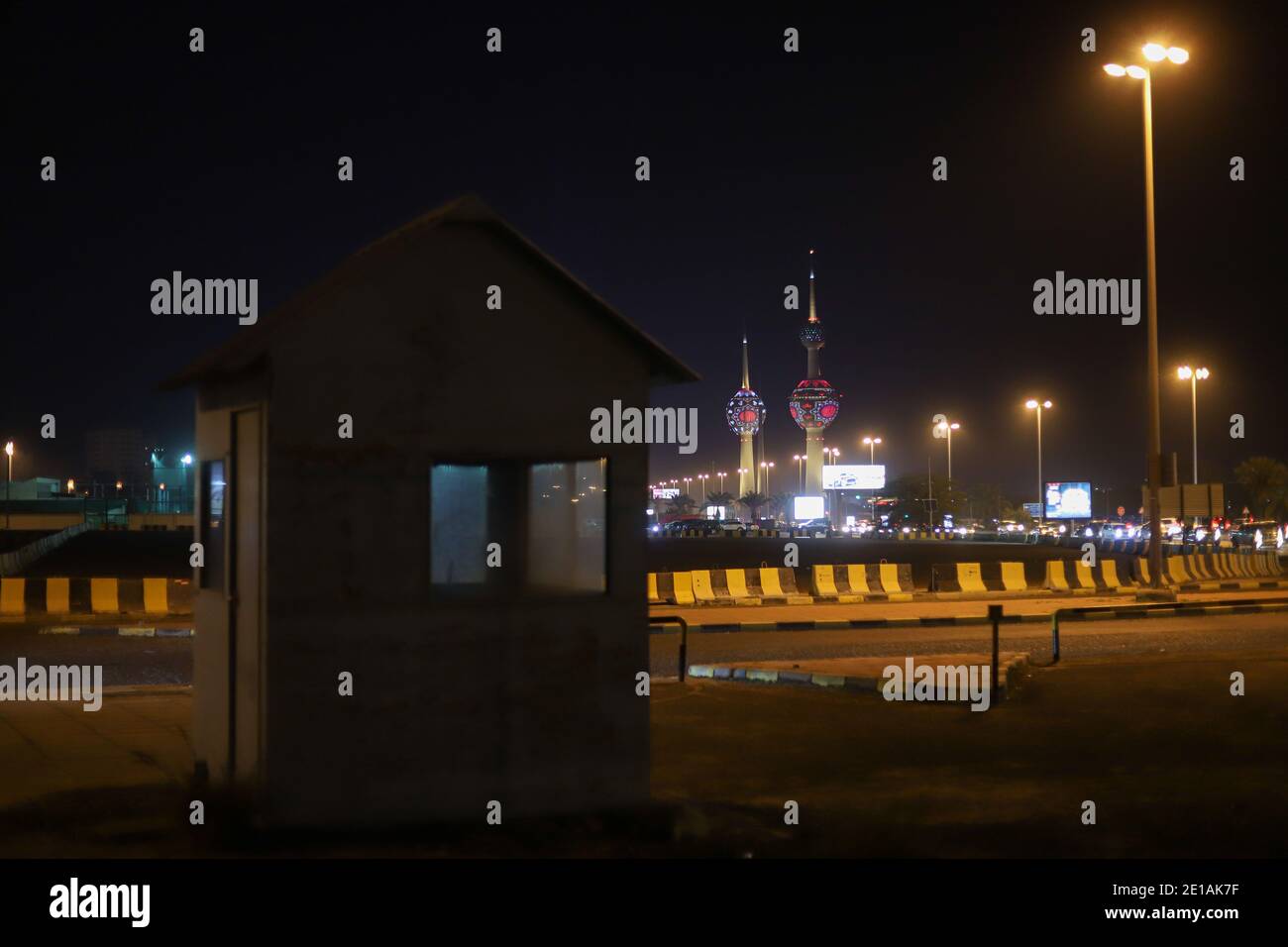 Kuwait-Stadt bei Nacht Stockfoto