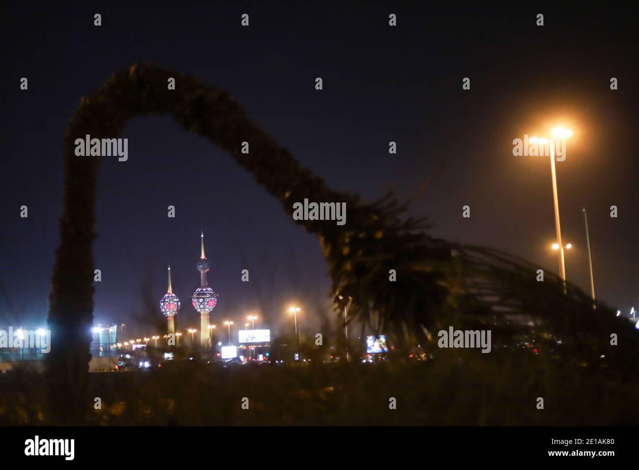 Kuwait-Stadt bei Nacht Stockfoto