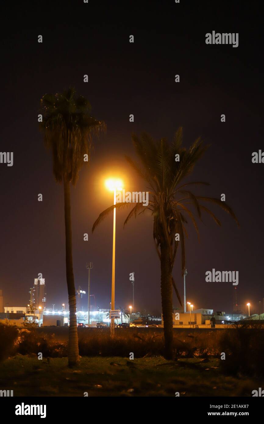 Kuwait-Stadt bei Nacht Stockfoto