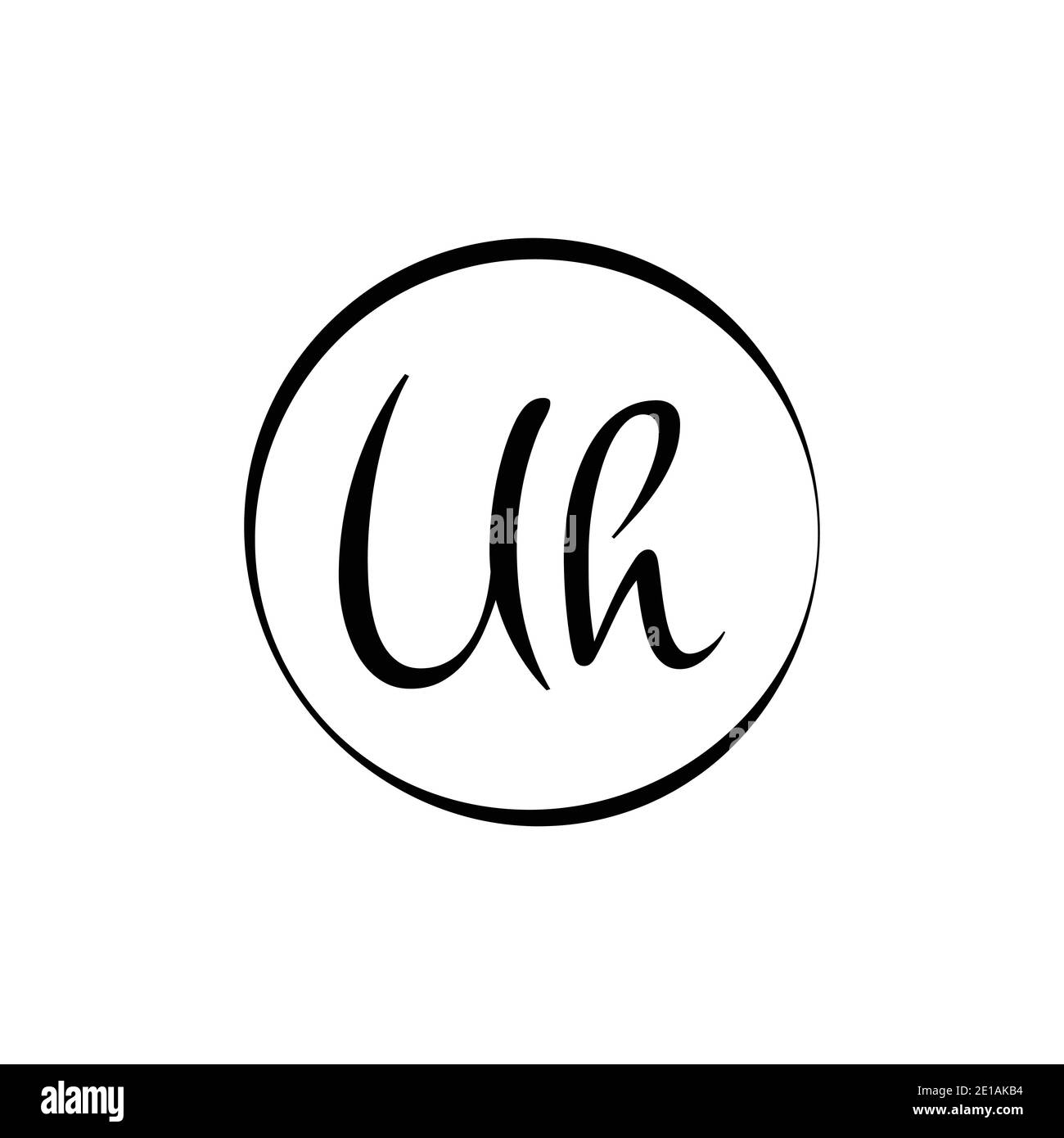 Ursprüngliche UH Buchstabe Logo Design Vektor-Vorlage. Abstraktes Script Letter UH Logo Design Stock Vektor