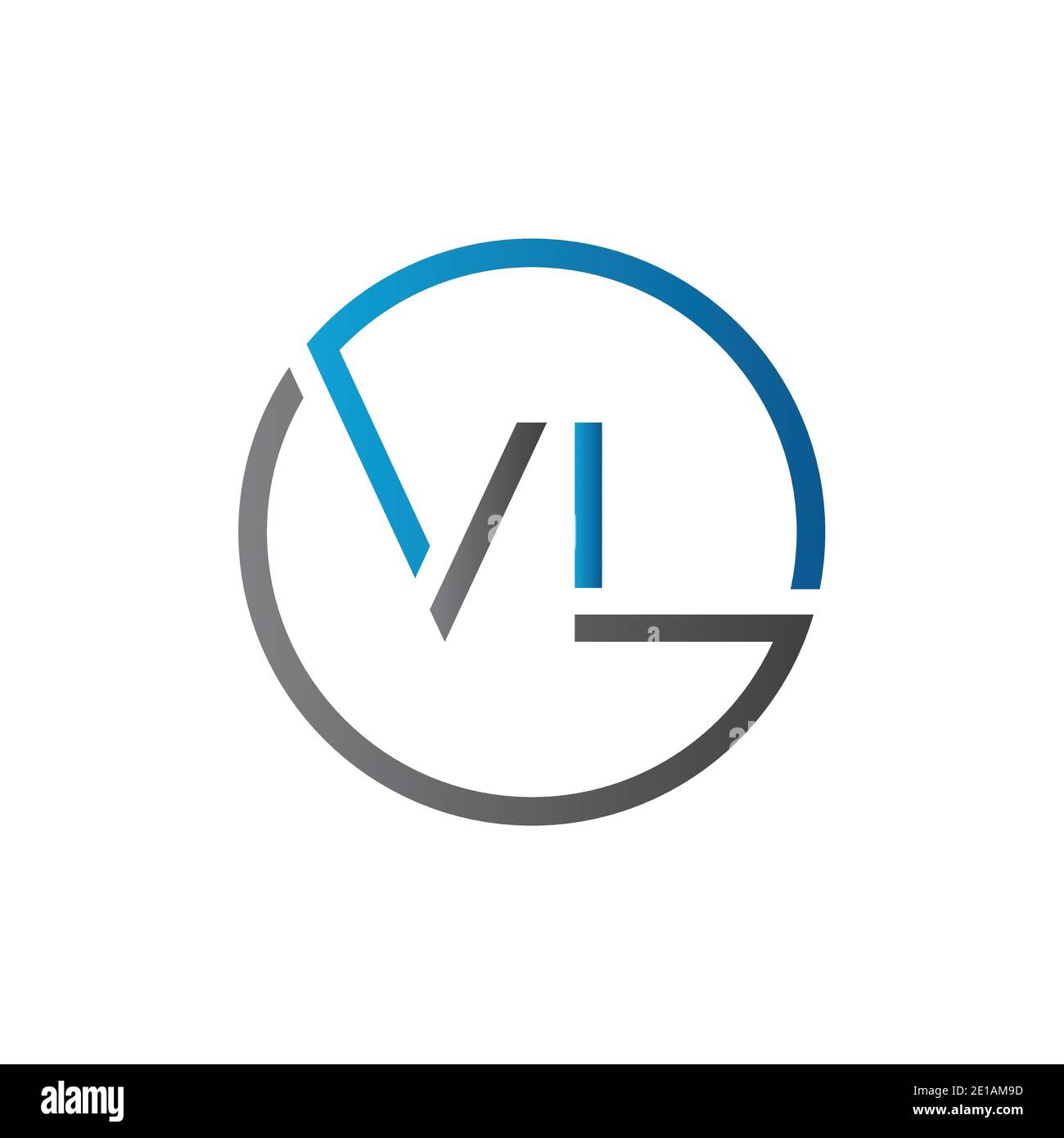 Initial Circle VL Letter Logo Creative Typography Vektor-Vorlage ...