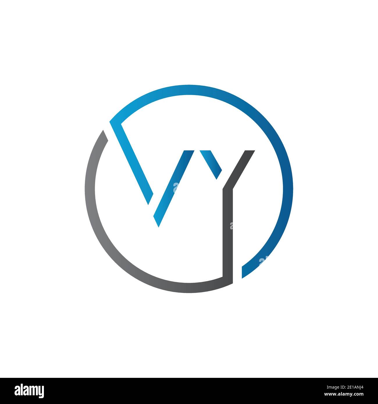 Initial Circle VY Letter Logo Creative Typography Vektor-Vorlage. Creative Letter VY Logo Vektor. Stock Vektor