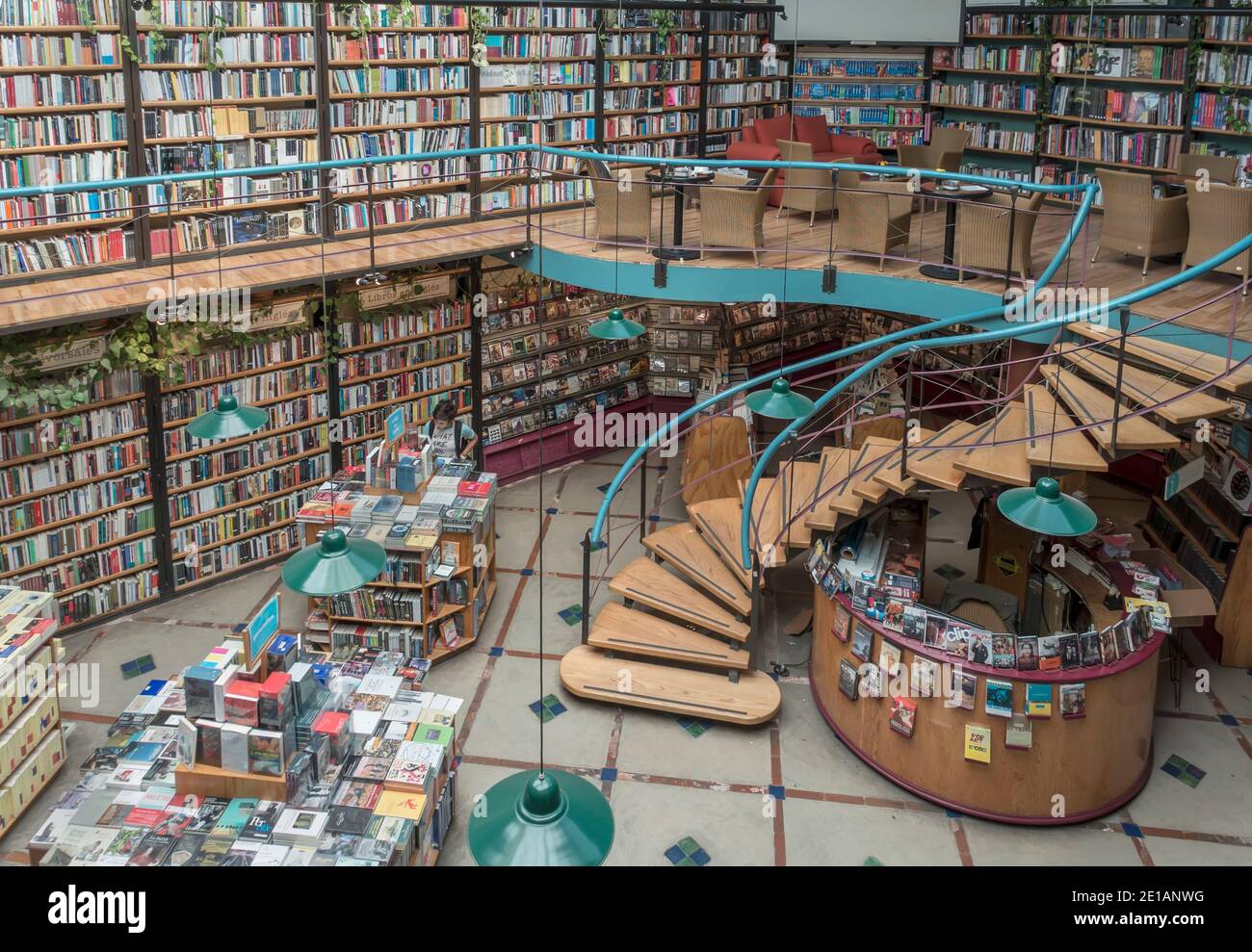 Café Buchhandlung El Pendulo, Polanco, Mexiko-Stadt, Mexiko Stockfoto