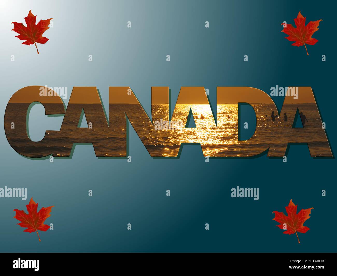 Kanada und die großen Seen in der goldenen Sonne. Kanada, das schönste Land der Welt, ist auch das zweitgrößte Stockfoto