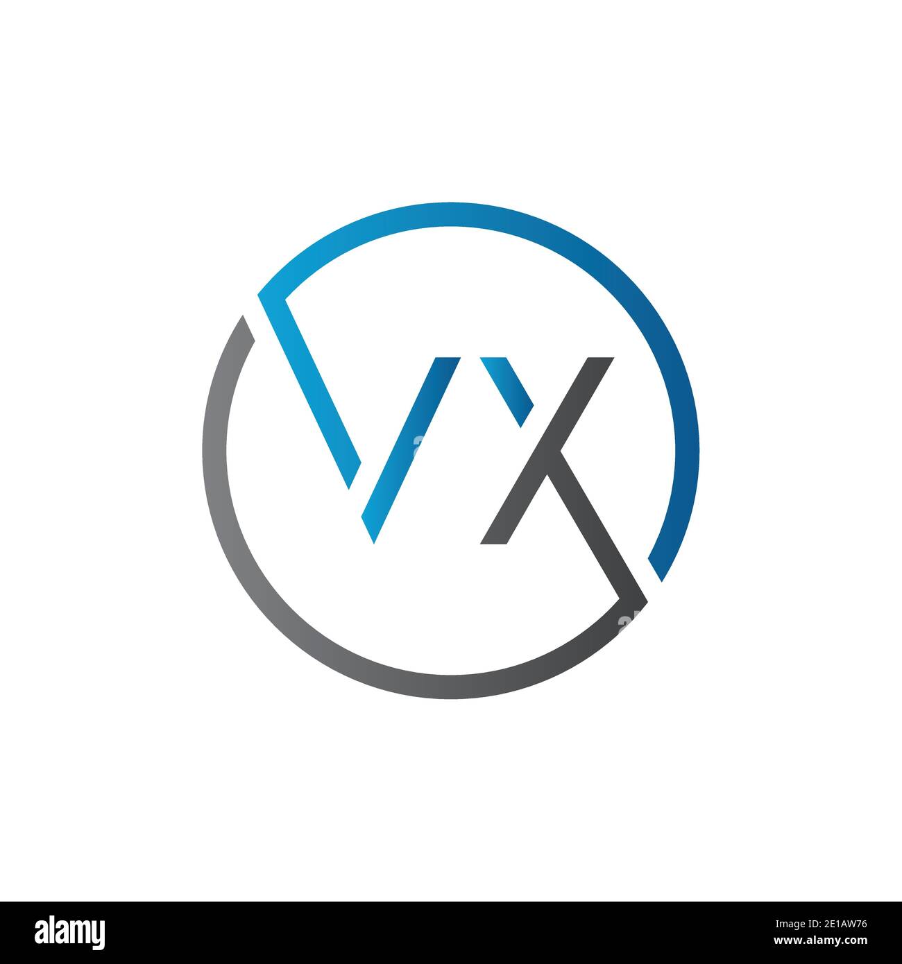 Initial Circle VX Letter Logo Creative Typography VektorVorlage