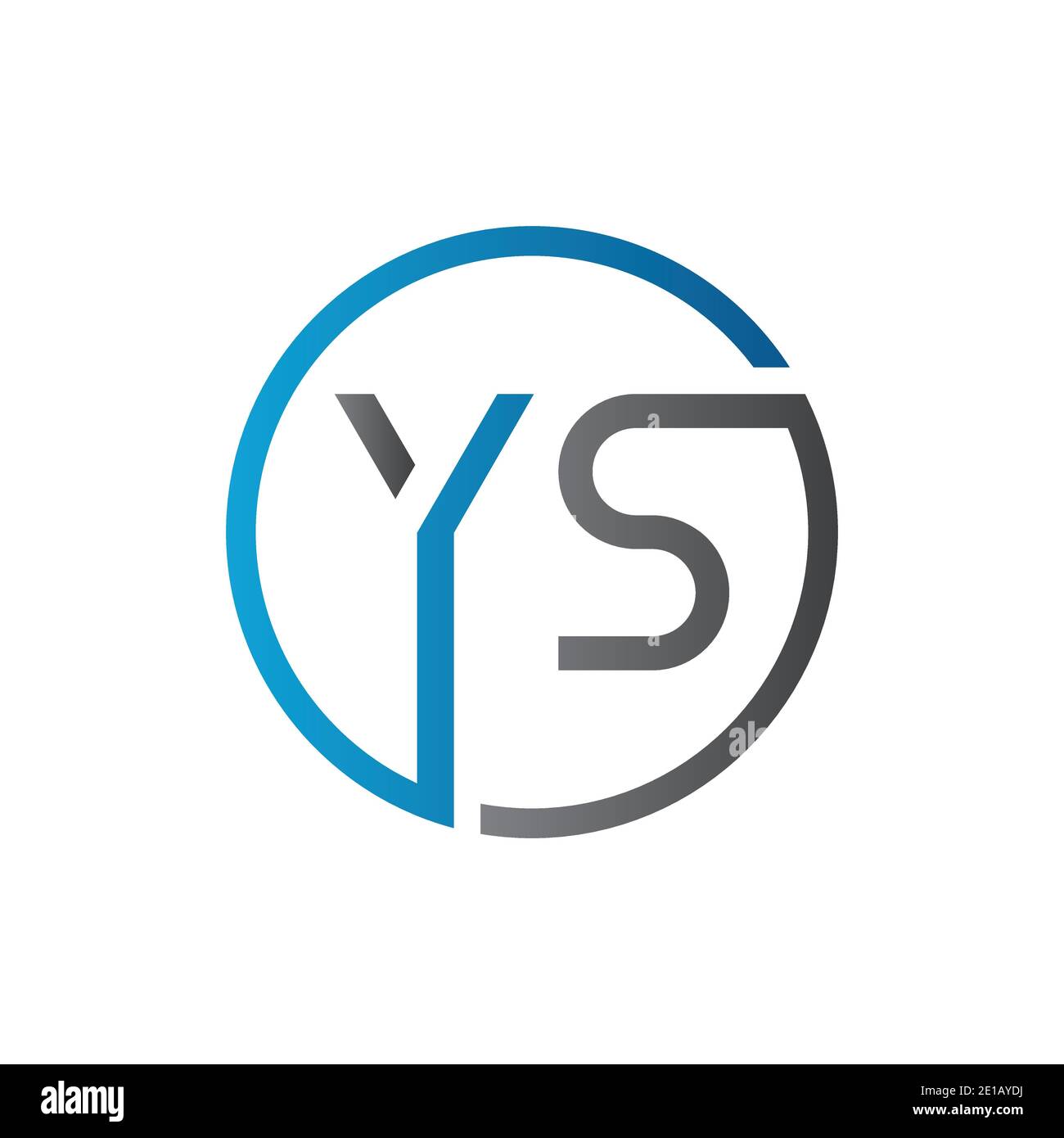 YS Logo Design Vektor-Vorlage. Anfangsbuchstabe des Kreises YS Vektorgrafik Stock Vektor