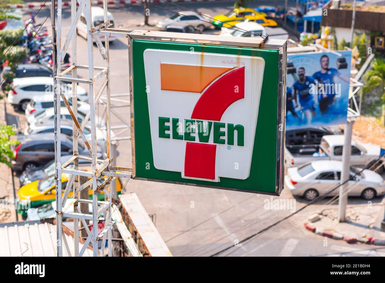 7-Eleven Ladenschild am 18. Februar 2017 in Bangkok, Thailand. Stockfoto