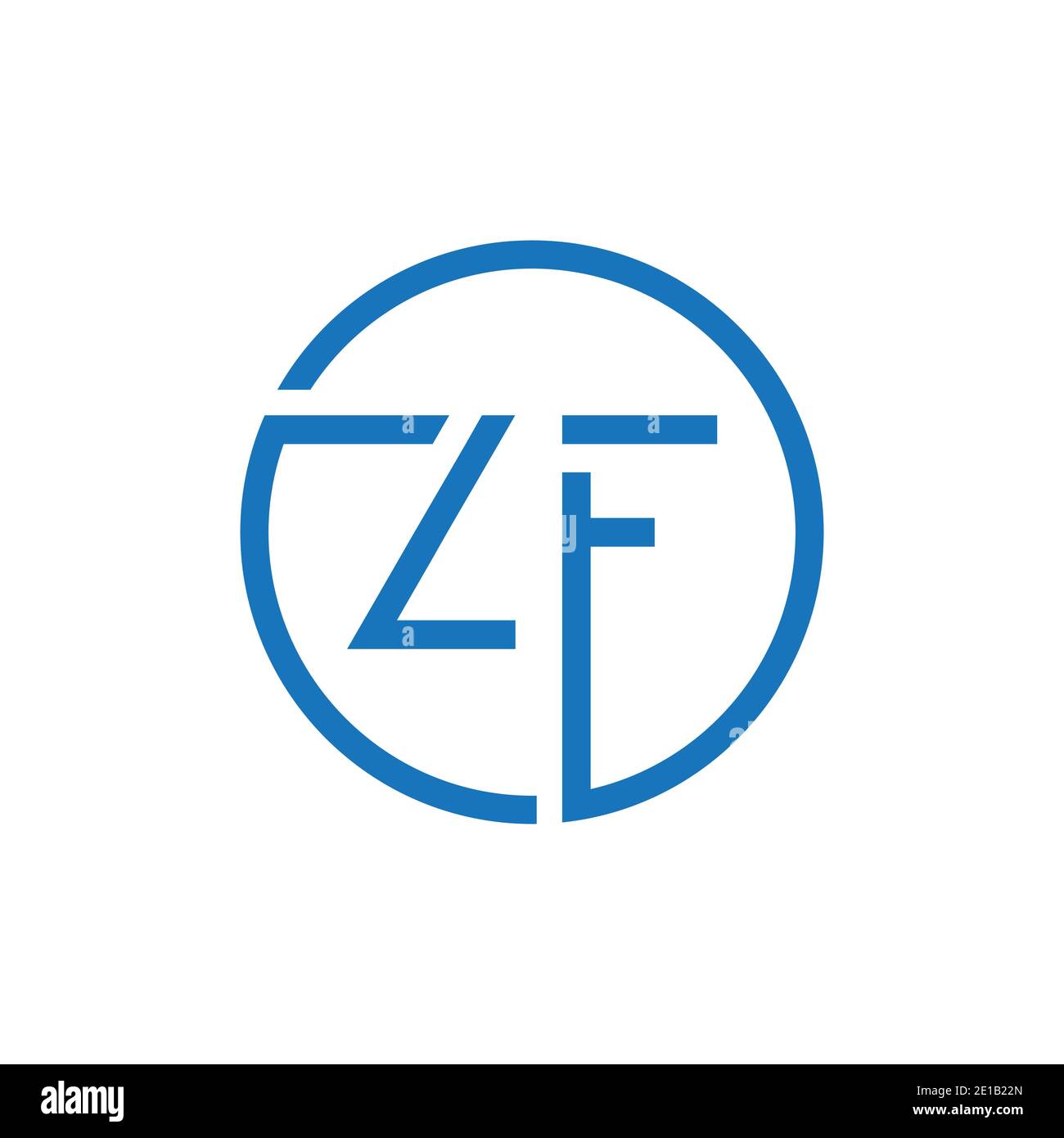 ZF Logo Design Vektor-Vorlage. Anfänglicher Kreisbuchstabe ZF Vektorgrafik Stock Vektor
