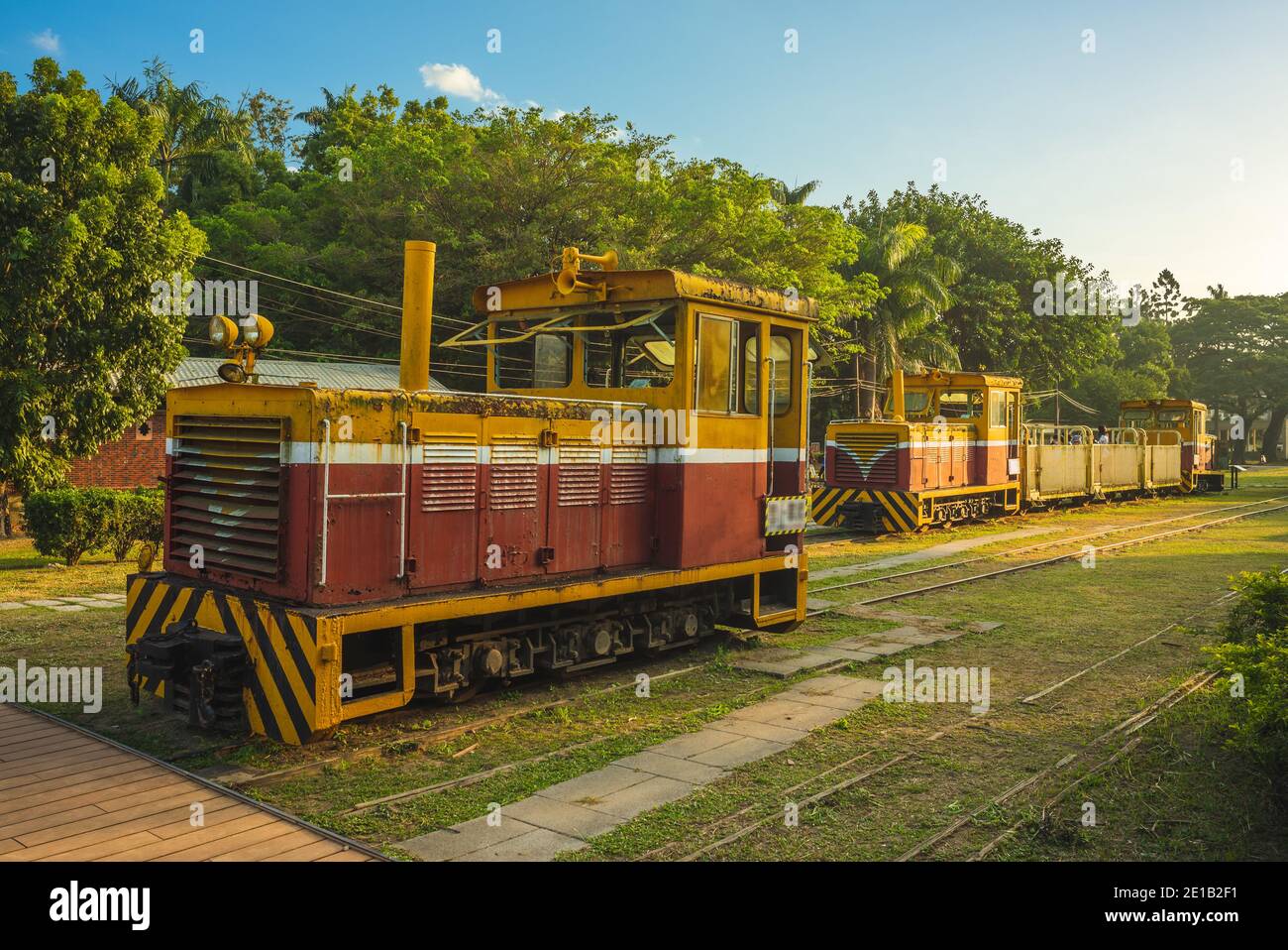 Alte Eisenbahn und Züge in der Zuckerfabrik Ciaotou, alias taiwan Zucker Museum, in kaohsiung, taiwan Stockfoto