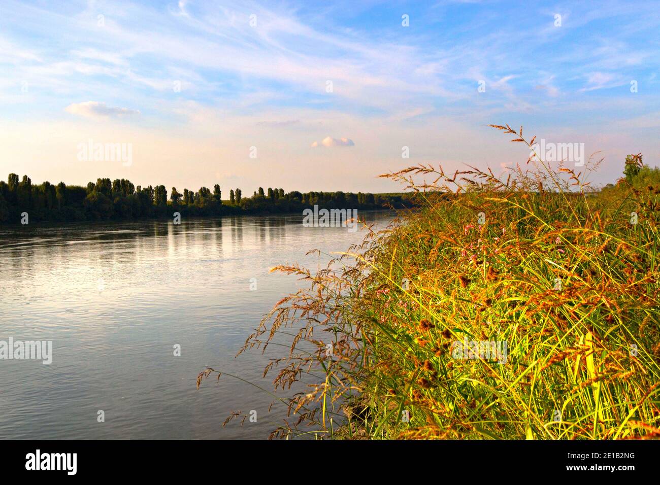 Der Fluss Po, Lombardei, Italien Stockfoto