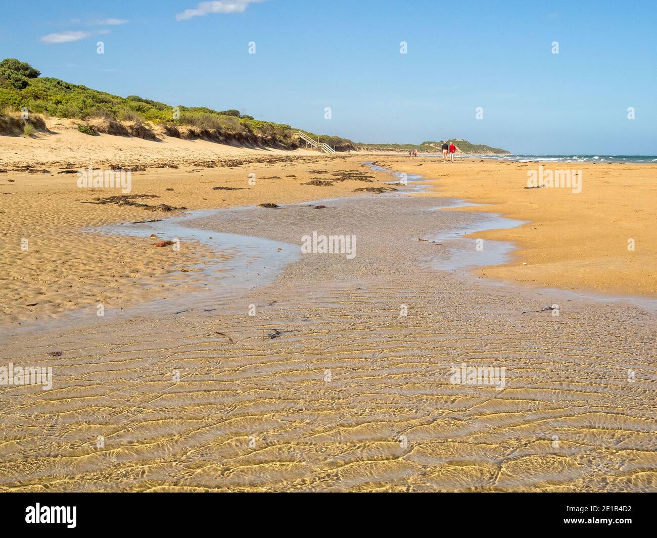 Gezeitenströmung am Whites Beach - Torquay, Victoria, Australien Stockfoto