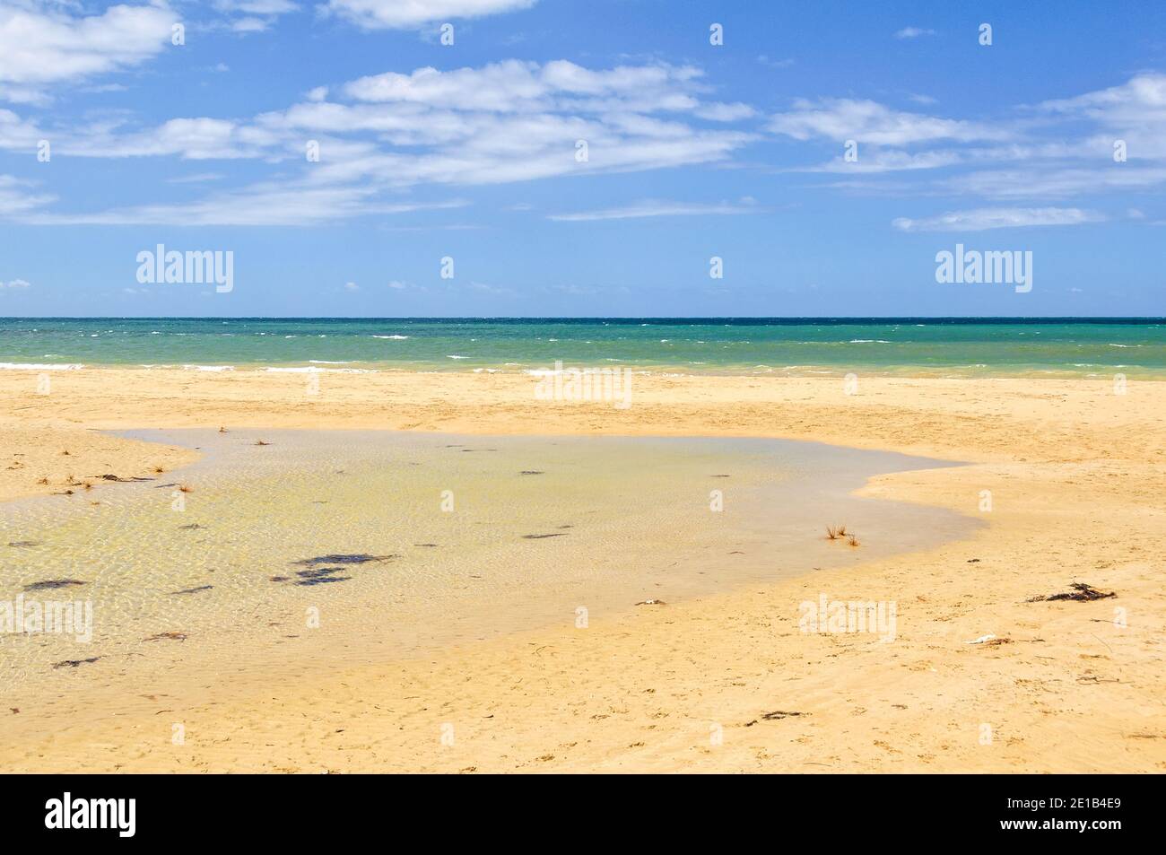 Gezeitenströmung am Whites Beach - Torquay, Victoria, Australien Stockfoto