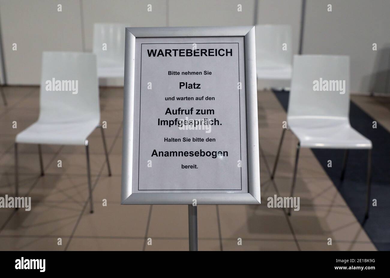 Laage, Deutschland. Januar 2021. Im Impfzentrum des Rostocker Bezirks