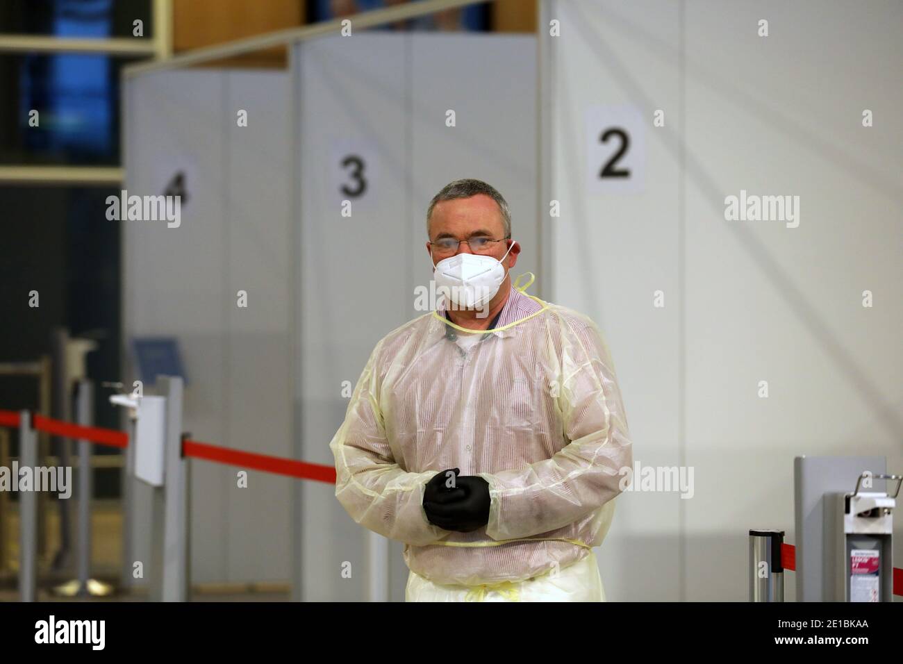 Laage, Deutschland. Januar 2021. Sven Thüne, Leiter der Impfstelle des