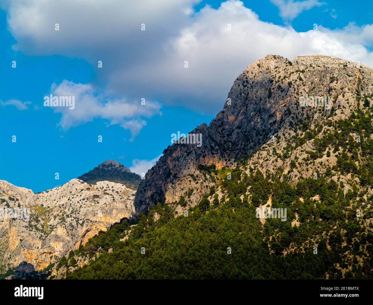 Die Serra de Tramuntana Berge bei Soller im Nordwesten Mallorcas Spanien ein UNESCO-Weltkulturerbe. Stockfoto