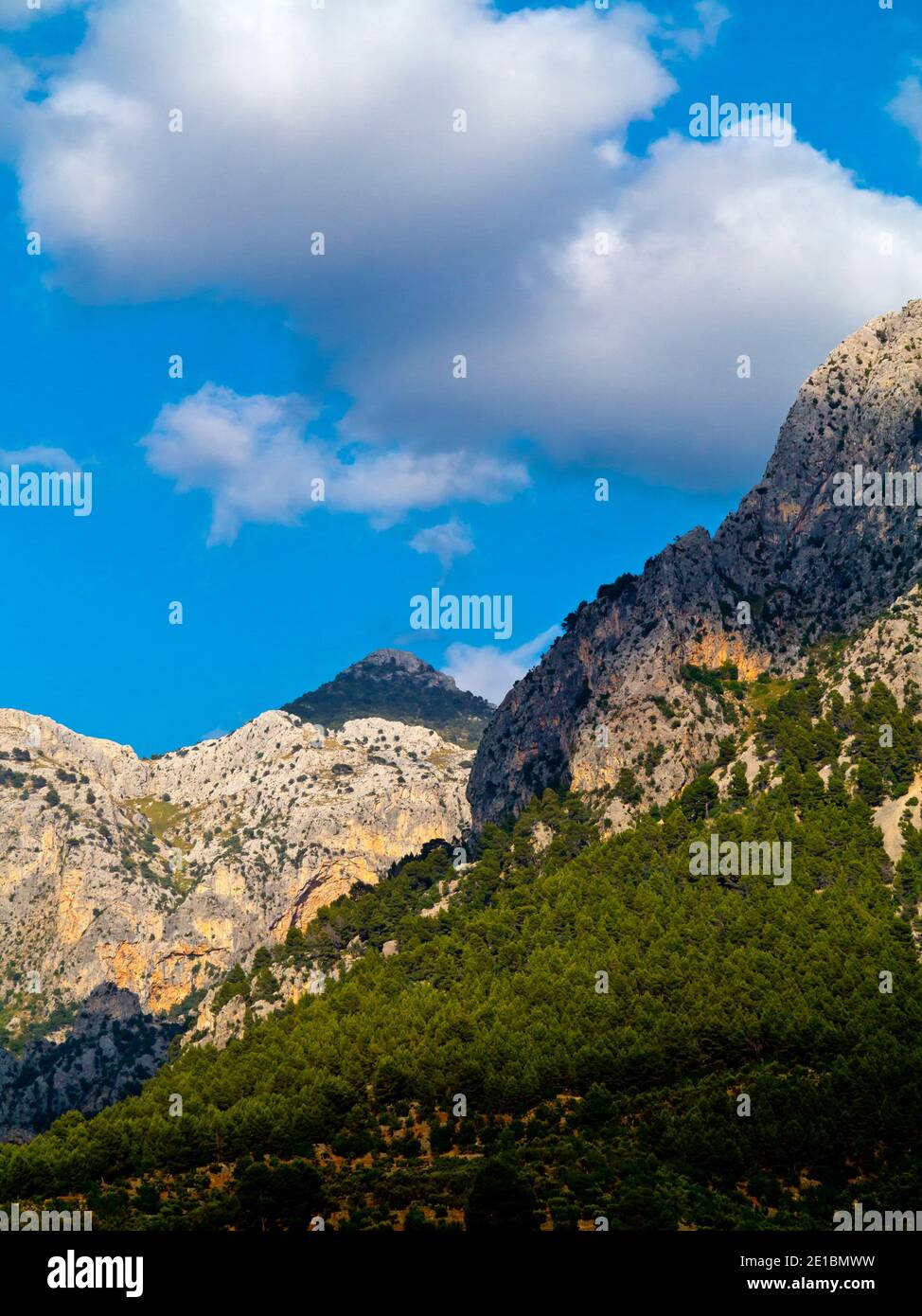Die Serra de Tramuntana Berge bei Soller im Nordwesten Mallorcas Spanien ein UNESCO-Weltkulturerbe. Stockfoto